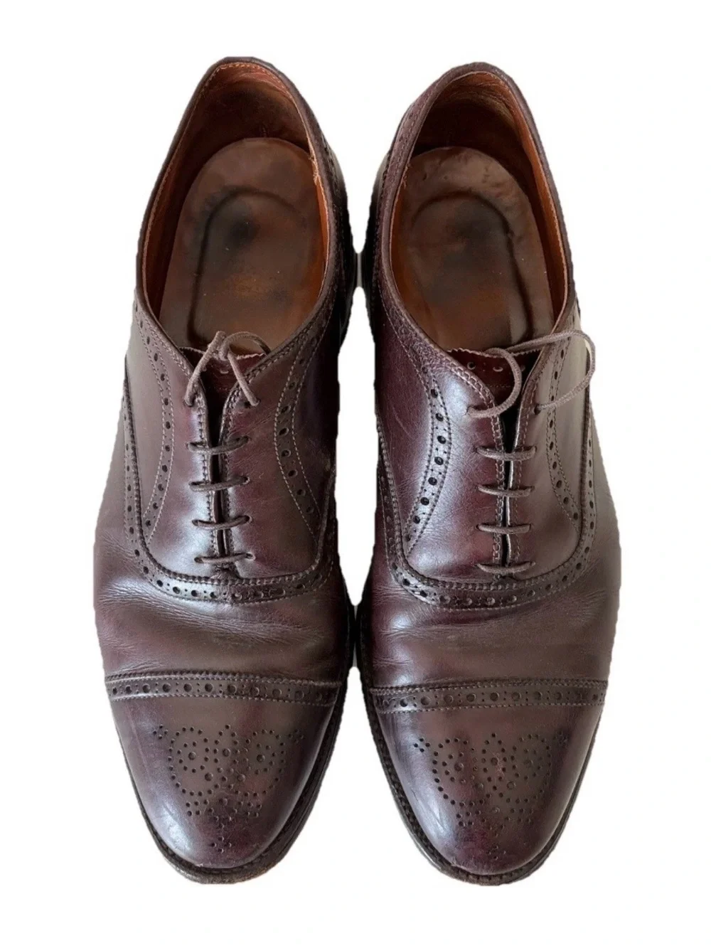 Alden #908 Burgundy Red Leather Oxford Dress Shoes Cap Toe Mens Size 10.5 D USA